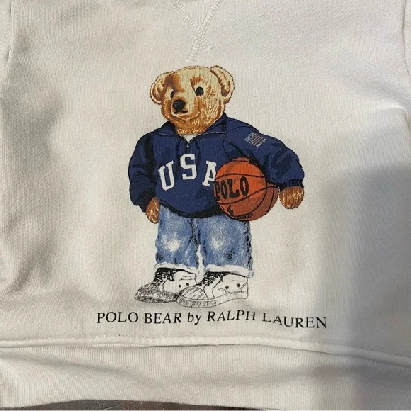 Polo Ralph Lauren Polo Bear White Hoodie 2T - Picture 2 of 9